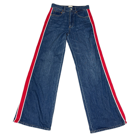 Alice & Olivia Womens Size 27 Weezy Side Stripe Jeans - Picture 1 of 12